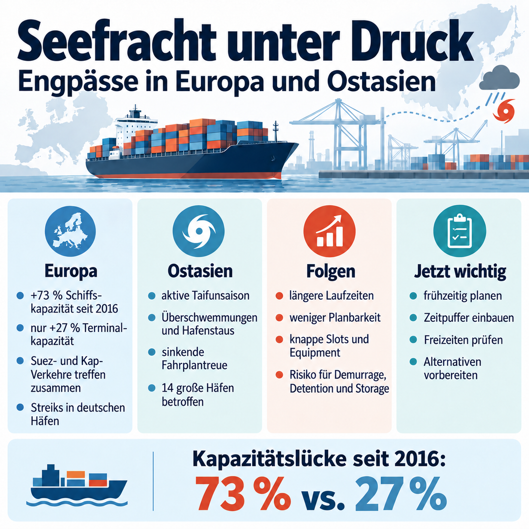 Seefracht unter Druck: Engpässe in Europa und Ostasien